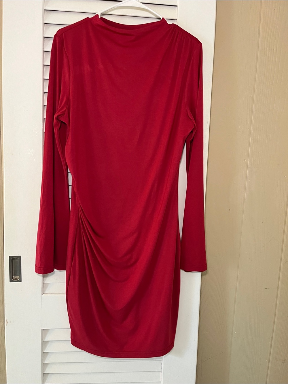 NWT BTFBM Red Long-Sleeve Draped Women’s Dress
